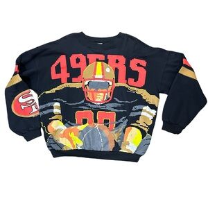 San Fransisco 49ers Rare Vintage 1989 Tecmo Bowl All Over Print Sweatshir Mens M
